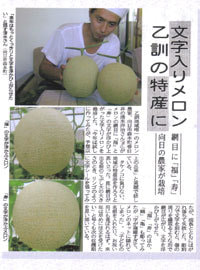 清水農園文字入りメロン